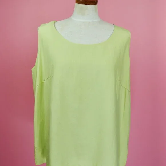 Vintage Silk Reversible Green and Blue Sleeveless Top 90s Y2k - Picture 17 of 17